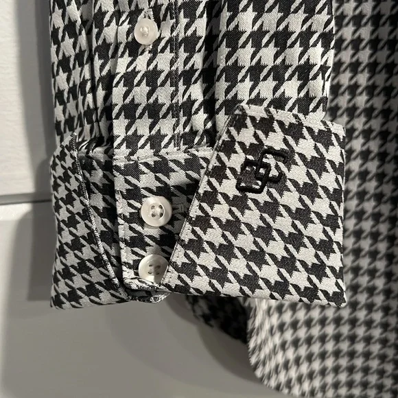 Chico’s houndstooth blouse, size -3 - Picture 7 of 11